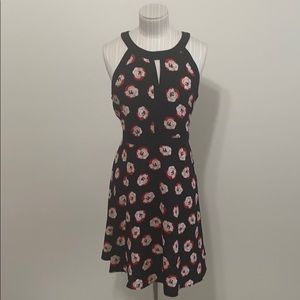 Elle black floral dress